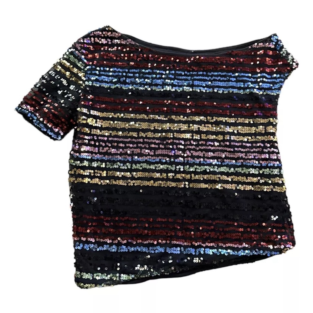 ASYMMETRICAL WOMENS SEQUENCE TOP